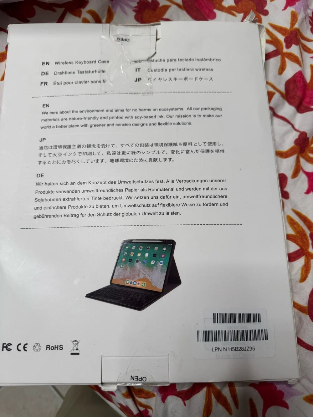 Wireless Keyboard Case for Tablet - Black